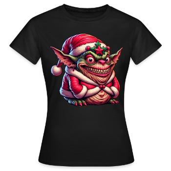 Noël moche - T-shirt Femme - noir - Devant - AI Model Female 172 dark (172cm)