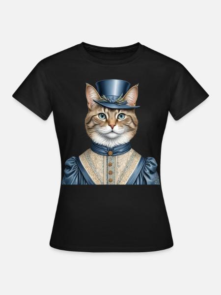 Frau Katze - Frauen T-Shirt - Schwarz
