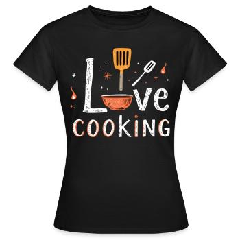 J’aime cuisiner Cuisiner Cuisiner Cuisiner - T-shirt Femme - noir - Devant - AI Model Female 172 dark (172cm)