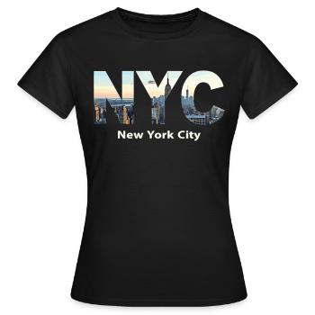 New York – Horizon de New York New York - T-shirt Femme - noir - Devant - AI Model Female 172 dark (172cm)