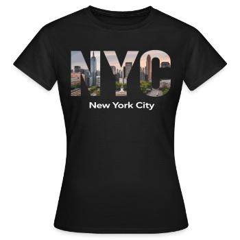 New York – Horizon de New York New York - T-shirt Femme - noir - Devant - AI Model Female 172 dark (172cm)