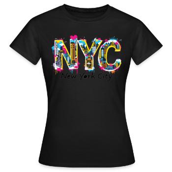 New York – Horizon de New York New York - T-shirt Femme - noir - Devant - AI Model Female 172 dark (172cm)