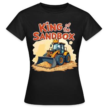 King of the Sandbox – Funny Excavator Kids - Women's T-Shirt - black - Front - AI Model Female 172 dark (172cm)