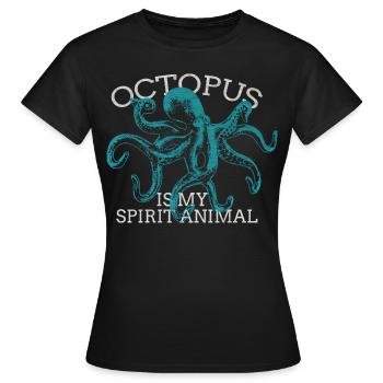 Oktopus Tintenfisch Krake Meerestier Geschenk - Frauen T-Shirt - Schwarz - Vorne - AI Model Female 172 dark (172cm)