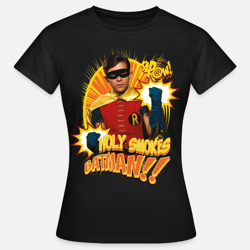 DC Comics Batman Robin Holy Smokes Quote - Women's T-Shirt - black