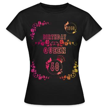 Geschenkidee 60 Geburtstag Birthday Queen Geschenk - Frauen T-Shirt - Schwarz - Vorne - AI Model Female 172 dark (172cm)