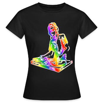 Disc Jockey - Frauen T-Shirt - Schwarz - Vorne - AI Model Female 172 dark (172cm)
