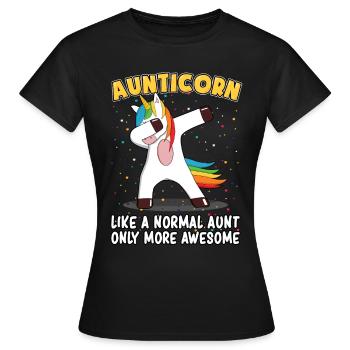 Aunticorn Dabbing Unicorn Unicorn Aunt Patentante - Women's T-Shirt - black - Front - AI Model Female 172 dark (172cm)