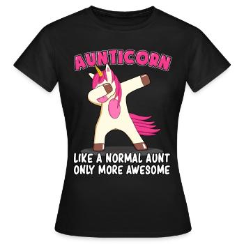 Aunticorn Aunt Patentante Dabbing Unicorn Unicorn Unicorn - Women's T-Shirt - black - Front - AI Model Female 172 dark (172cm)