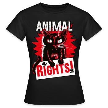 ANIMAL RIGHTS - Women's T-Shirt - black - Front - AI Model Female 172 dark (172cm)