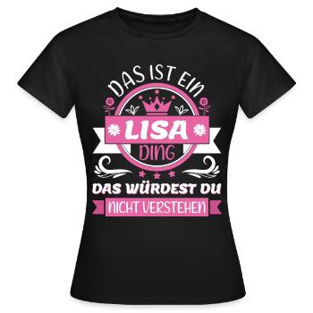 Lisa Name Vorname Namenstag Namensgeschenk - Frauen T-Shirt - Schwarz - Vorne - AI Model Female 172 dark (172cm)