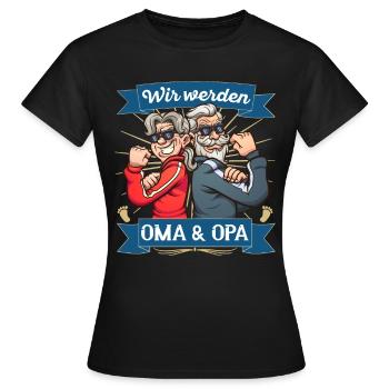 Les futurs grands-parents nous deviendront grand-mère et grand-père - T-shirt Femme - noir - Devant - AI Model Female 172 dark (172cm)