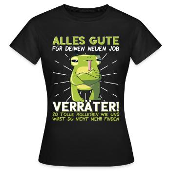 Jobwechsel Neuer Job Abschied Kollege neue Arbeit - Frauen T-Shirt - Schwarz - Vorne - AI Model Female 172 dark (172cm)
