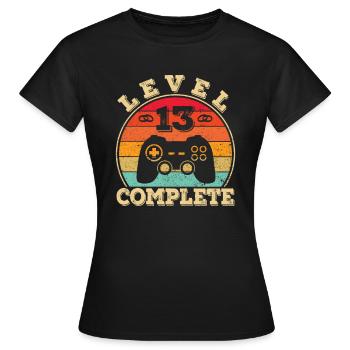 13. Hochzeitstag 13 Jahre Ehe Veilchenhochzeit - Frauen T-Shirt - Schwarz - Vorne - AI Model Female 172 dark (172cm)