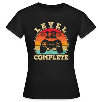 12. Hochzeitstag 12 Jahre Ehe Nickelhochzeit - Frauen T-Shirt - Schwarz - Vorne - AI Model Female 172 dark (172cm)