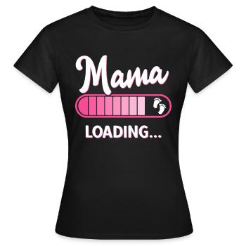 Expectant Mom Loading Pregnancy Mother - Women's T-Shirt - black - Front - AI Model Female 172 dark (172cm)