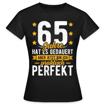 65 Geburtstag Mann 65er 65ter Ich bin 65 Jahre alt - Frauen T-Shirt - Schwarz - Vorne - AI Model Female 172 dark (172cm)