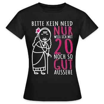 20. Geburtstag Frau 20er 20 Jahre alt lustig Dame - Frauen T-Shirt - Schwarz - Vorne - AI Model Female 172 dark (172cm)