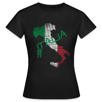 Italia italia - Frauen T-Shirt - Schwarz - Vorne - AI Model Female 172 dark (172cm)