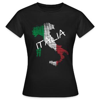 Italia italia - Frauen T-Shirt - Schwarz - Vorne - AI Model Female 172 dark (172cm)