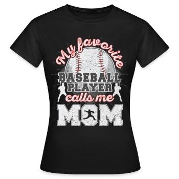 Baseball Maman Maman Mère Joueur de Baseball Cadeau - T-shirt Femme - noir - Devant - AI Model Female 172 dark (172cm)