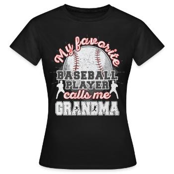 Grand-mère de baseball Grand-mère Joueuse de baseball Grand-mère - T-shirt Femme - noir - Devant - AI Model Female 172 dark (172cm)