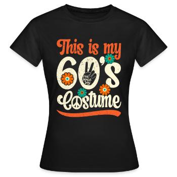 Costume de fête des années 60 des années 1960 des années soixante - T-shirt Femme - noir - Devant - AI Model Female 172 dark (172cm)