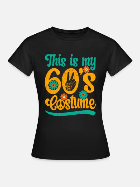 60er Jahre Sechziger 1960er Party Outfit Kostüm - Frauen T-Shirt - Schwarz