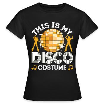 Disco 70er 80er Jahre Disko Party Outfit Discothek - Frauen T-Shirt - Schwarz - Vorne - AI Model Female 172 dark (172cm)