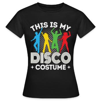 Disco 80er 70er Jahre Disko Party Outfit Diskothek - Frauen T-Shirt - Schwarz - Vorne - AI Model Female 172 dark (172cm)