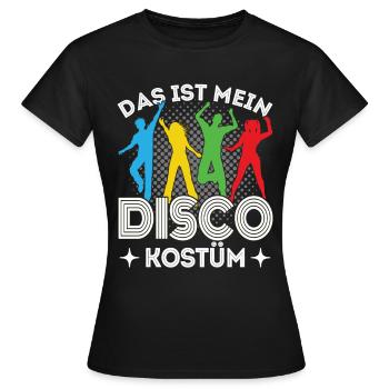 Disco 70er 80er Jahre Disko Party Outfit Discothek - Frauen T-Shirt - Schwarz - Vorne - AI Model Female 172 dark (172cm)