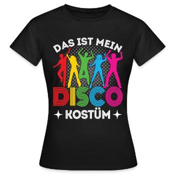 Disco 80er 90er Jahre Disko Party Outfit Discothek - Frauen T-Shirt - Schwarz - Vorne - AI Model Female 172 dark (172cm)