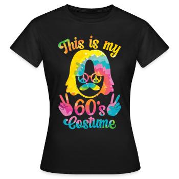 Costume de fête des années 60 des années 1960 des années soixante - T-shirt Femme - noir - Devant - AI Model Female 172 dark (172cm)