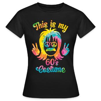 Costume de fête des années 60 des années 1960 des années soixante - T-shirt Femme - noir - Devant - AI Model Female 172 dark (172cm)