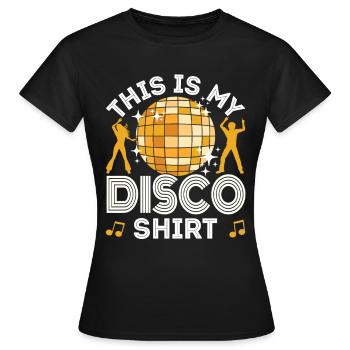 Disco 70er 80er Jahre Disko Party Outfit Discothek - Frauen T-Shirt - Schwarz - Vorne - AI Model Female 172 dark (172cm)