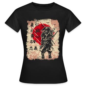 Samurai Japanischer Krieger Schwertkämpfer Japan - Frauen T-Shirt - Schwarz - Vorne - AI Model Female 172 dark (172cm)