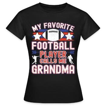 Grand-mère de football américain Joueur de football Grand-mère - T-shirt Femme - noir - Devant - AI Model Female 172 dark (172cm)