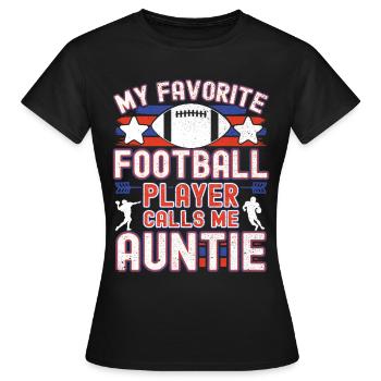 American Football Aunt Football Player - Women's T-Shirt - black - Front - AI Model Female 172 dark (172cm)