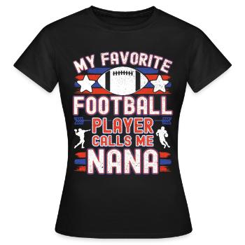 Grand-mère de football américain Joueur de football Grand-mère - T-shirt Femme - noir - Devant - AI Model Female 172 dark (172cm)