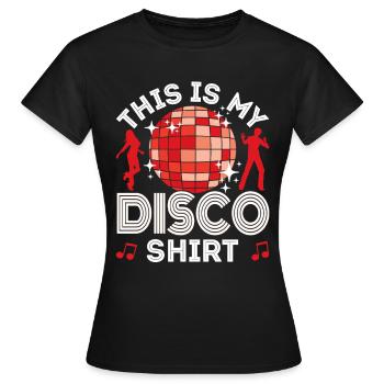 Disco 70er 80er Jahre Disko Party Outfit Discothek - Frauen T-Shirt - Schwarz - Vorne - AI Model Female 172 dark (172cm)
