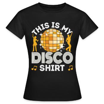Disco 70er 80er Jahre Disko Party Outfit Discothek - Frauen T-Shirt - Schwarz - Vorne - AI Model Female 172 dark (172cm)