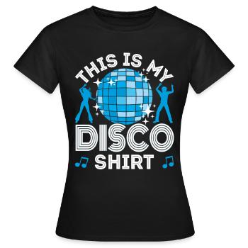 Disco 70er 80er Jahre Disko Party Outfit Discothek - Frauen T-Shirt - Schwarz - Vorne - AI Model Female 172 dark (172cm)