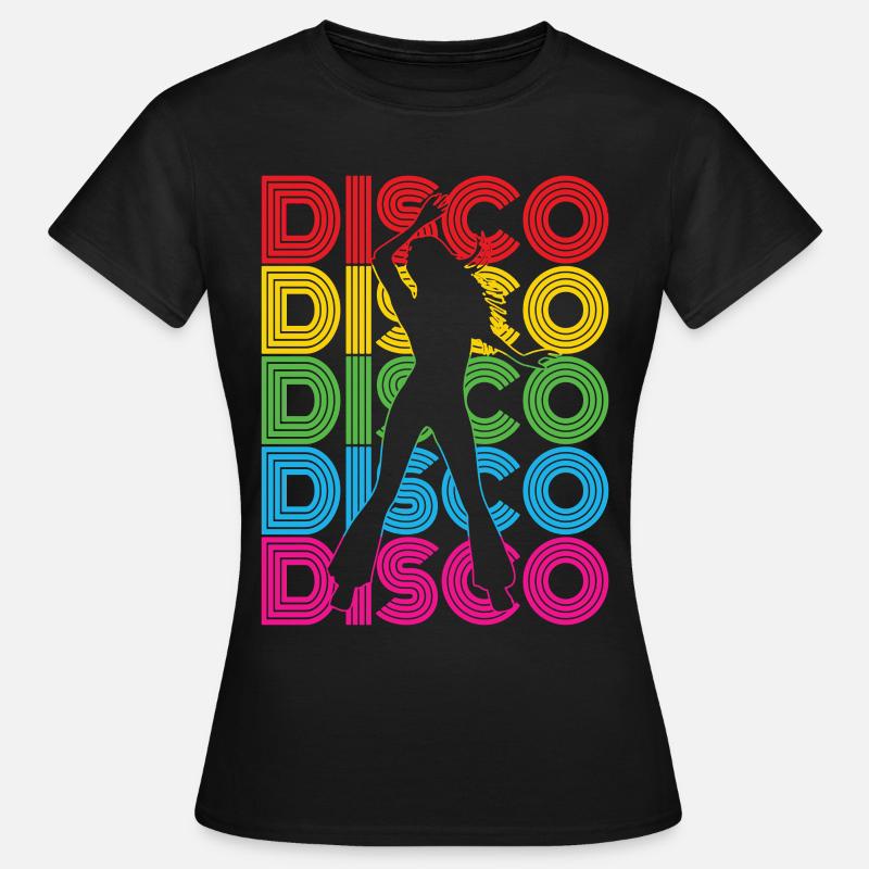 Disco 70 80 tallet disco party antrekk nattklubb - T-skjorte for kvinner - svart