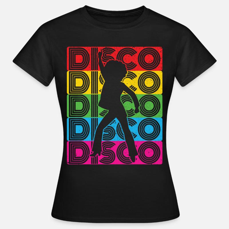 Disco 70 80 tallet disco party antrekk nattklubb - T-skjorte for kvinner - svart
