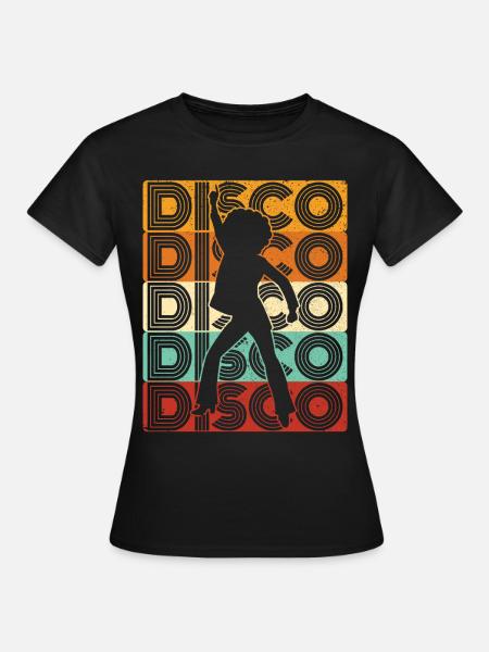 70er Jahre Disco 80er Disko Party Outfit Discothek - Frauen T-Shirt - Schwarz