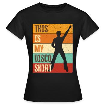 Disco 70er 80er Jahre Disko Party Outfit Discothek - Frauen T-Shirt - Schwarz - Vorne - AI Model Female 172 dark (172cm)