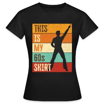 Costume de fête des années 60 des années soixante des années 1960 - T-shirt Femme - noir - Devant - AI Model Female 172 dark (172cm)