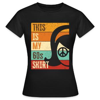 Costume de fête des années 60 des années soixante des années 1960 - T-shirt Femme - noir - Devant - AI Model Female 172 dark (172cm)