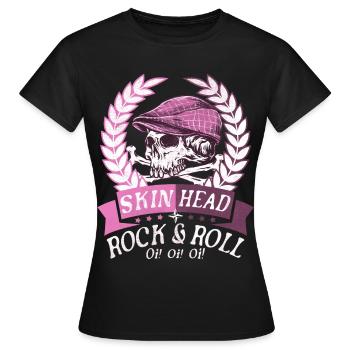 Oi Skinhead, Skinhead Girl, Punk - Frauen T-Shirt - Schwarz - Vorne - AI Model Female 172 dark (172cm)