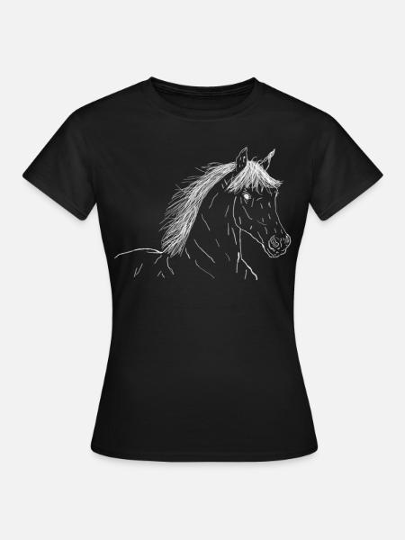 Pferd - Frauen T-Shirt - Schwarz